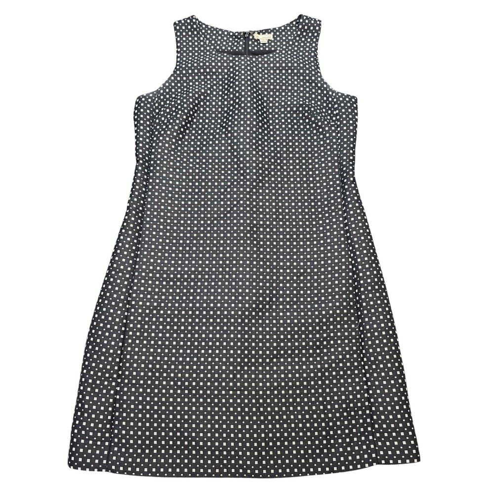 GAP Jacquard Sleeveless Shift Dress Women's Size S Black White Geometric Print